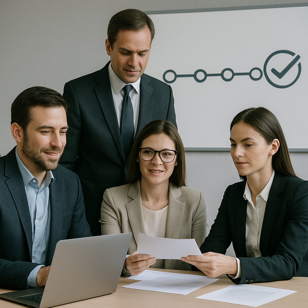 Beratungsteam bei der Analyse digitaler Prozessdaten